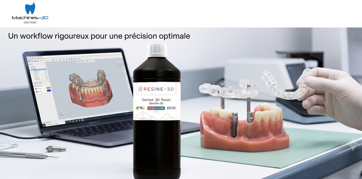 Guide chirurgical imprimé en 3D : étapes, résine et contrôle qualité