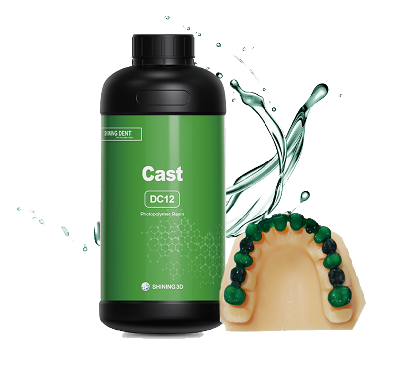 Résine 3D Dentaire Shining 3D Resin Cast Transparent green DC12