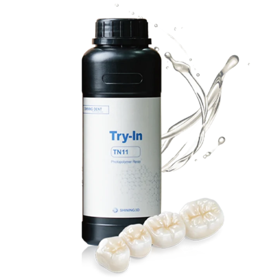 Résine 3D Dentaire Shining 3D Resin Try-In TN11 (A1/A2/A3) 500 g