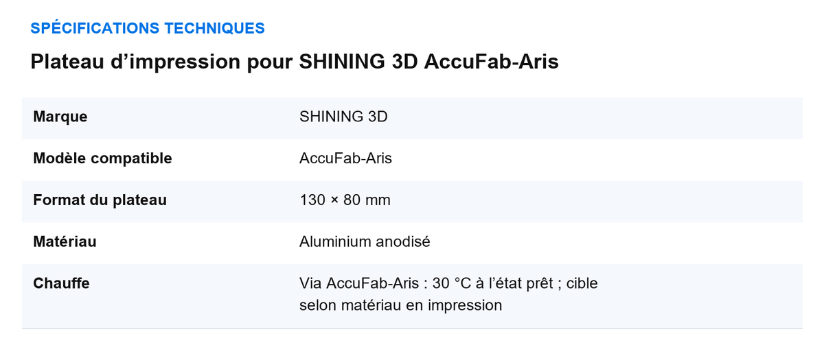 SPÉCIFICATIONS TECHNIQUES